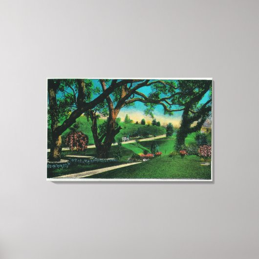 ザビューティフルブッシュ沈んだガーデンズパサデナ， CA キャンバスプリント (正面)