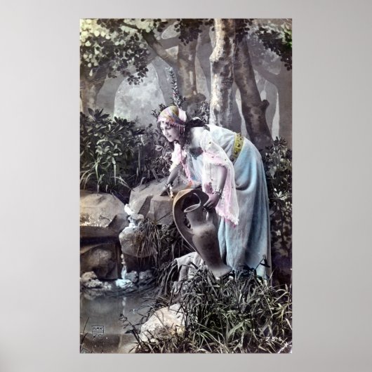 ザビューティフルメイドロマンチックフランスの1906ヴィンテージ ポスター (正面)