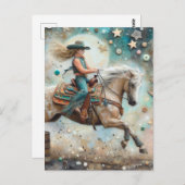 ザビューティフル女性のカーボーイ ポストカード (正面/裏面)