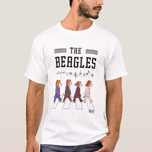 ザビーグルズメンズホワイト Tシャツ (正面)