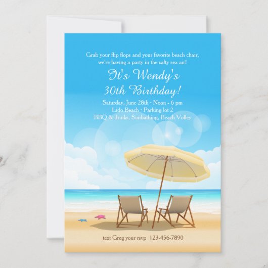 ザビーチアワース招待状 招待状 (正面)