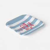 ザビーチクフランスのラッドブルーカバナストライプ ペーパープレート (傾斜あり)