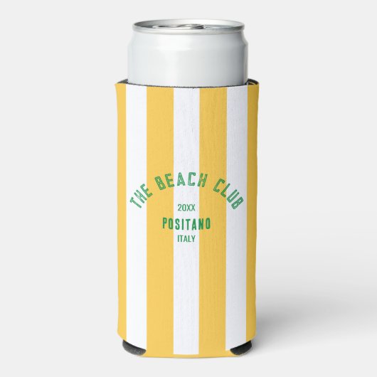 ザビーチクラブクレストイエローカバナストライプー スリム缶クーラー (Seltzer裏面)