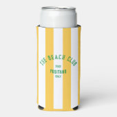 ザビーチクラブクレストイエローカバナストライプー スリム缶クーラー (Seltzer正面)