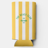 ザビーチクラブクレストイエローカバナストライプー スリム缶クーラー (裏面)