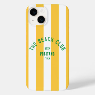 ザビーチクラブクレストイエローカバナストライプー Case-Mate iPhone 14ケース