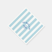 ザビーチクラブクレストブルーカバナストライプー スタンダードカクテルナプキン (角)