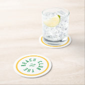 ザビーチクラブグリーンクレストイエローストライプホテル ラウンドペーパーコースター (インサイチュ)