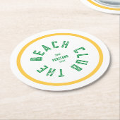 ザビーチクラブグリーンクレストイエローストライプホテル ラウンドペーパーコースター (アングル)