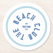 ザビーチクラブグリーンクレストブルーストライプ ラウンドペーパーコースター (正面)
