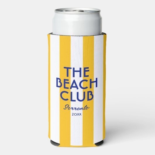 ザビーチクラブソレントイエローカバナストライプー スリム缶クーラー (Seltzer裏面)