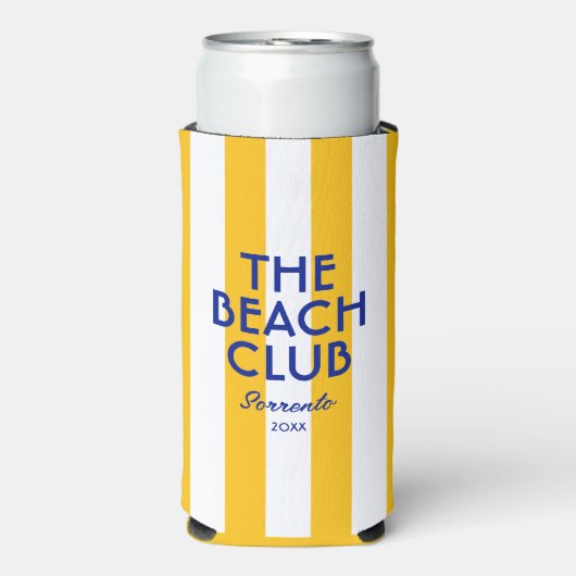 ザビーチクラブソレントイエローカバナストライプー スリム缶クーラー (Seltzer正面)