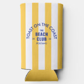 ザビーチクラブトーストオンザコーストイエローストライプ スリム缶クーラー (裏面)
