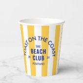 ザビーチクラブトーストオンザコーストイエローストライプ 紙コップ (裏面)
