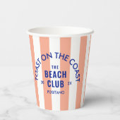 ザビーチクラブトーストオンザコーストピンクストライプ色 紙コップ (裏面)