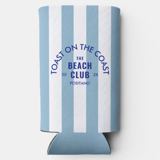 ザビーチクラブトーストオンザコーストブルーストライプ スリム缶クーラー (裏面)