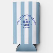 ザビーチクラブトーストオンザコーストブルーストライプ スリム缶クーラー (正面)