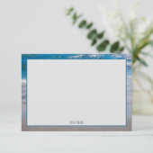 ザビーチブルーホワイトコースタル海波フレーズ サンキューカード (スタンド正面)