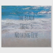 ザビーチブルーホワイトトロピカル海ウェーブコースタル ラッピングペーパー (フラット)