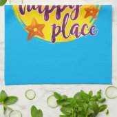 ザビーチマイハッピープレイス引用文海シーおもしろい キッチンタオル (折り畳み)