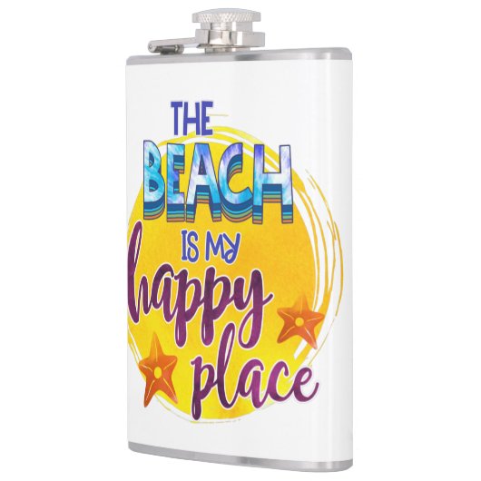 ザビーチマイハッピープレイス引用文海シーおもしろい フラスク (左)