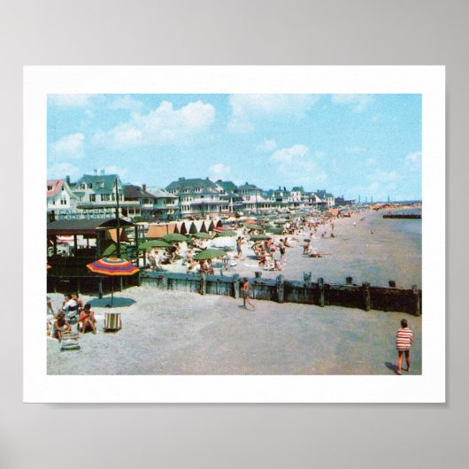 ザビーチ、メイ岬NJ、ヴィンテージ ポスター (正面)