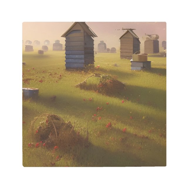 ザビーハイブパストラルアートシーンメタルウォールアート メタルプリント (正面)