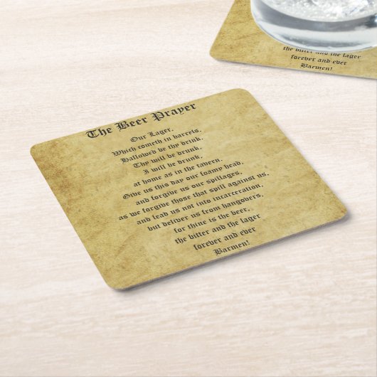 ザビール祈りの言葉 スクエアペーパーコースター (アングル)