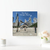 ザビーン – イリノイ州シカゴ スクエア壁時計 (ホーム)