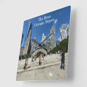 ザビーン – イリノイ州シカゴ スクエア壁時計 (傾斜)