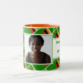 ザビ最高のアMOMパーソナライズされた ZAMBIA国旗の写真 ツートーンマグカップ (中央)