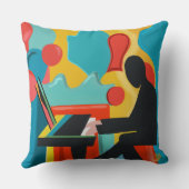 ザピアニスト – オリジナル油彩画 クッション (裏面)