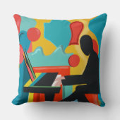 ザピアニスト – オリジナル油彩画 クッション (正面)