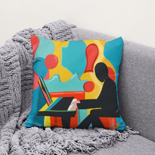 ザピアニスト – オリジナル油彩画 クッション