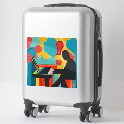 ザピアニスト – オリジナル油彩画 シール (スーツケース)