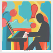 ザピアニスト – オリジナル油彩画 シール (シート)