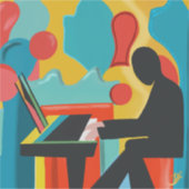 ザピアニスト – オリジナル油彩画 シール (正面)