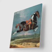 ザピエボルトウマ「セヒーロ育て」 スクエア壁時計 (傾斜)