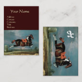 ザピエボルド馬"セヒーロ'飼育モノグラム、茶色 名刺 (正面/裏面)