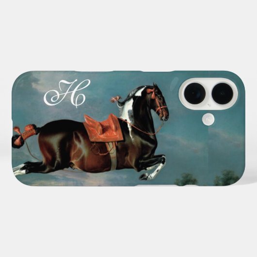 ザピエボルド馬"セヒーロ'飼育モノグラム Case-Mate iPhoneケース (裏面 (横))