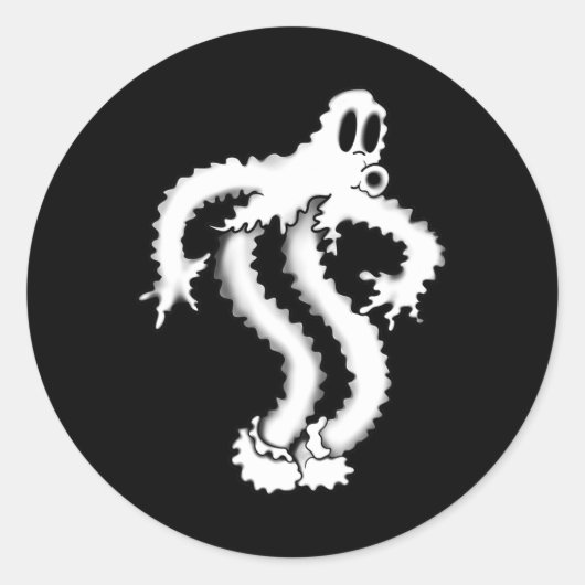 ザピエロ幽霊シェイク不気味ブラックワーク ラウンドシール (正面)