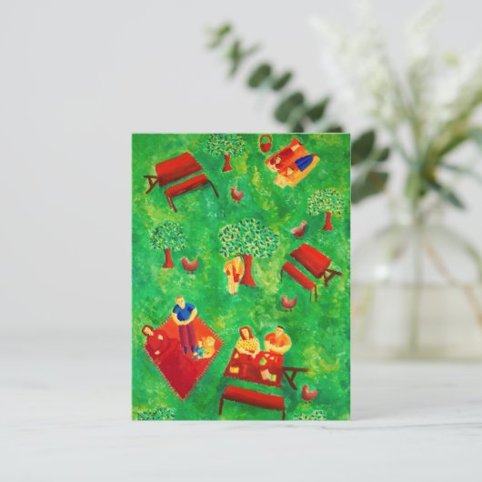 ザピクニクコンテンポラリーアートアクリル絵画ズ ポストカード (スタンド正面)