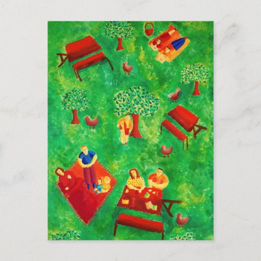 ザピクニクコンテンポラリーアートアクリル絵画ズ ポストカード (正面)