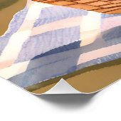 ザピクニック | 青い白いストライプのウィッカーの水色 ポスター (コーナー)