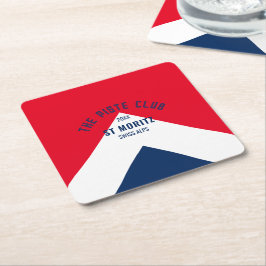 ザピステクラブネイビーレッドカスタムウィンタースキーパーティー スクエアペーパーコースター