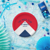 ザピステクラブネイビーレッドカスタムウィンタースキーパーティー ペーパープレート (パーティー)