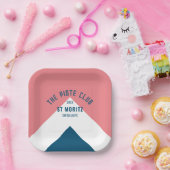 ザピステクラブピンクブルーカスタムウィンタースキー ペーパープレート (パーティー)