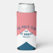 ザピステクラブピンクホワイトブルーピークウィンタースキー スリム缶クーラー (Seltzer正面)