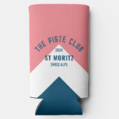 ザピステクラブピンクホワイトブルーピークウィンタースキー スリム缶クーラー (裏面)