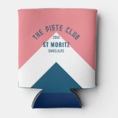 ザピステクラブピンクホワイトブルーピークウィンタースキー 缶クーラー (正面)